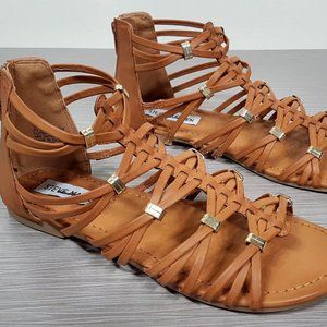 Steve Madden 'Cretee' Strappy Gladiator Sandal Brown Womens Size 4